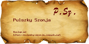 Pulszky Szonja névjegykártya